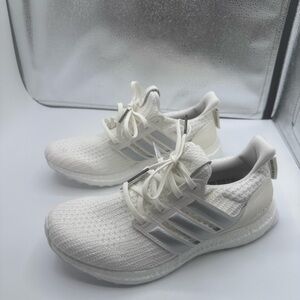 Adidas Ultra Boost White and Silver Shoes